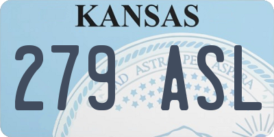 KS license plate 279ASL