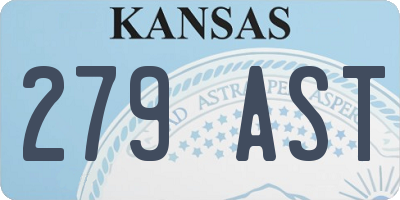 KS license plate 279AST