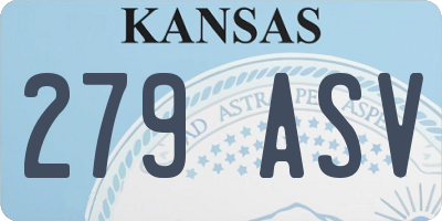 KS license plate 279ASV