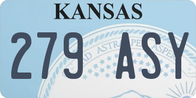 KS license plate 279ASY