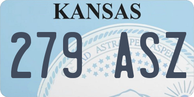 KS license plate 279ASZ