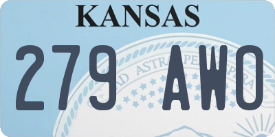 KS license plate 279AWO