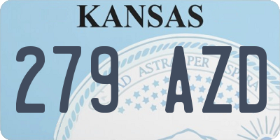 KS license plate 279AZD