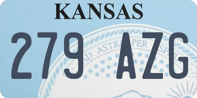 KS license plate 279AZG
