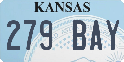 KS license plate 279BAY
