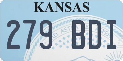 KS license plate 279BDI