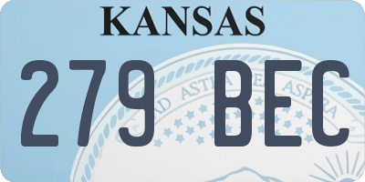 KS license plate 279BEC