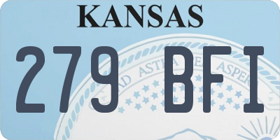 KS license plate 279BFI