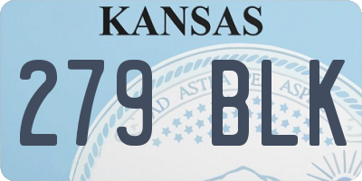 KS license plate 279BLK
