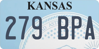 KS license plate 279BPA