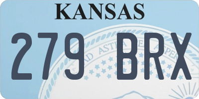 KS license plate 279BRX