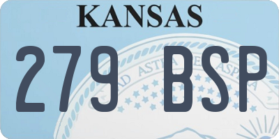 KS license plate 279BSP