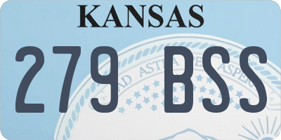 KS license plate 279BSS