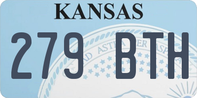 KS license plate 279BTH