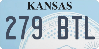 KS license plate 279BTL