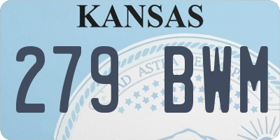 KS license plate 279BWM