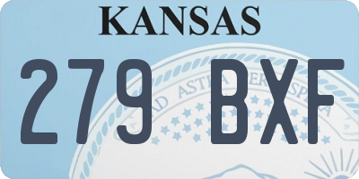 KS license plate 279BXF