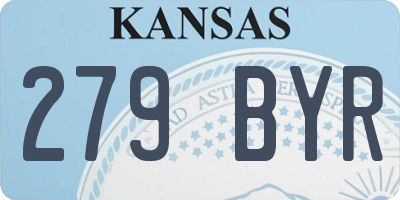 KS license plate 279BYR