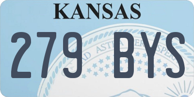 KS license plate 279BYS