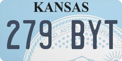 KS license plate 279BYT