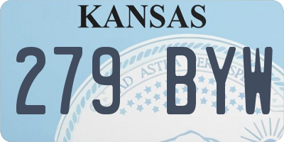 KS license plate 279BYW