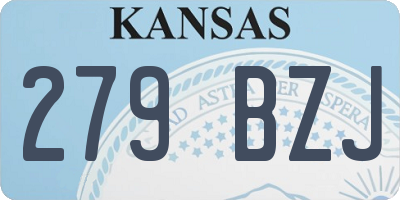 KS license plate 279BZJ