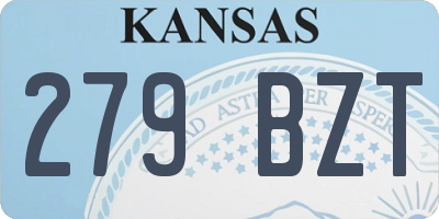 KS license plate 279BZT