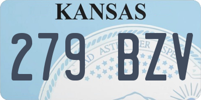 KS license plate 279BZV