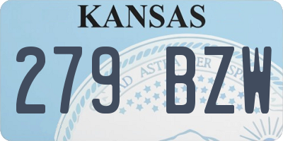 KS license plate 279BZW