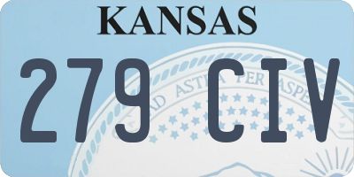 KS license plate 279CIV