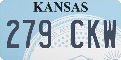KS license plate 279CKW