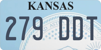 KS license plate 279DDT