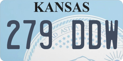 KS license plate 279DDW