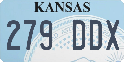 KS license plate 279DDX