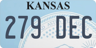 KS license plate 279DEC