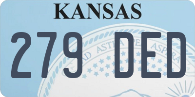 KS license plate 279DED