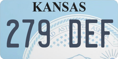 KS license plate 279DEF
