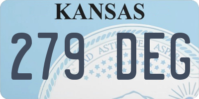 KS license plate 279DEG