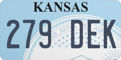 KS license plate 279DEK