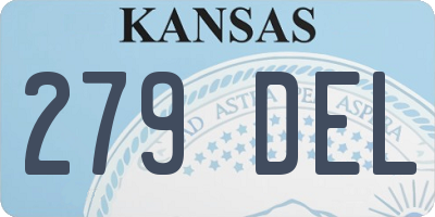 KS license plate 279DEL