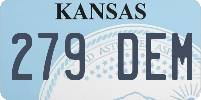 KS license plate 279DEM