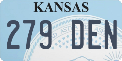 KS license plate 279DEN