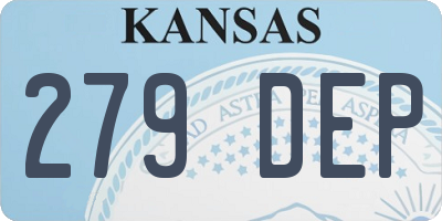 KS license plate 279DEP