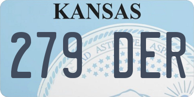 KS license plate 279DER