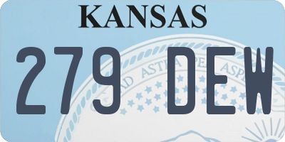 KS license plate 279DEW