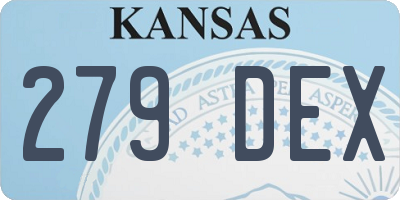 KS license plate 279DEX
