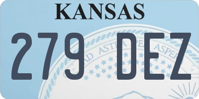 KS license plate 279DEZ