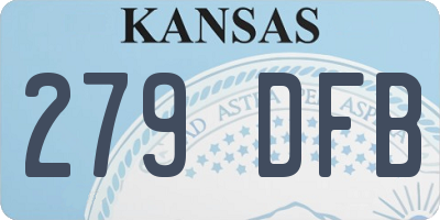 KS license plate 279DFB