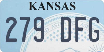 KS license plate 279DFG
