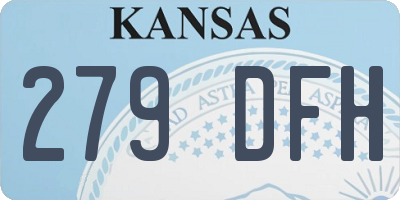 KS license plate 279DFH
